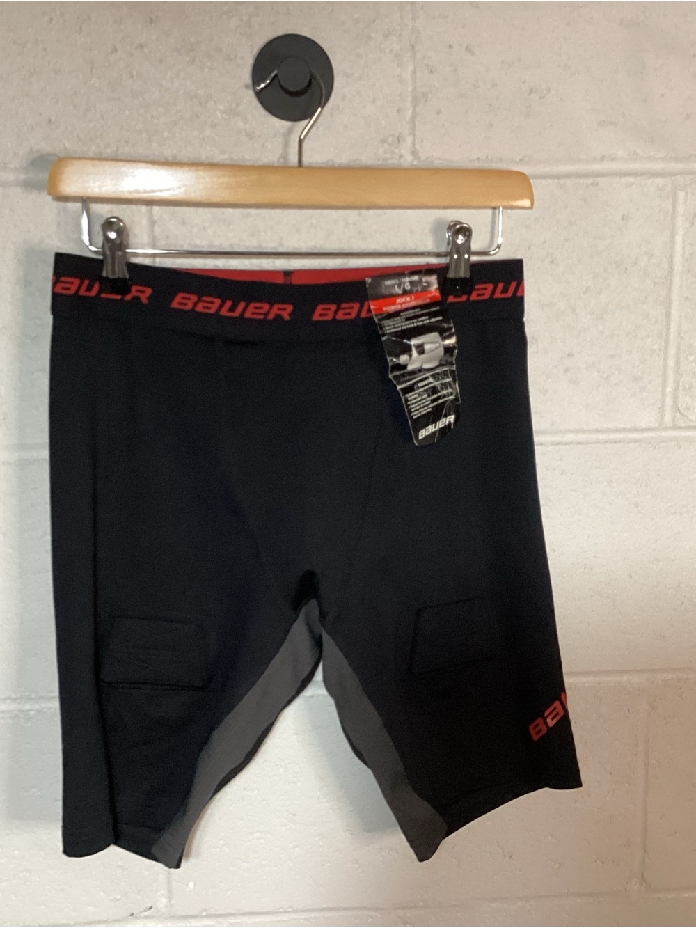 Bauer Black Men’s Athletic Compression Jock Shorts